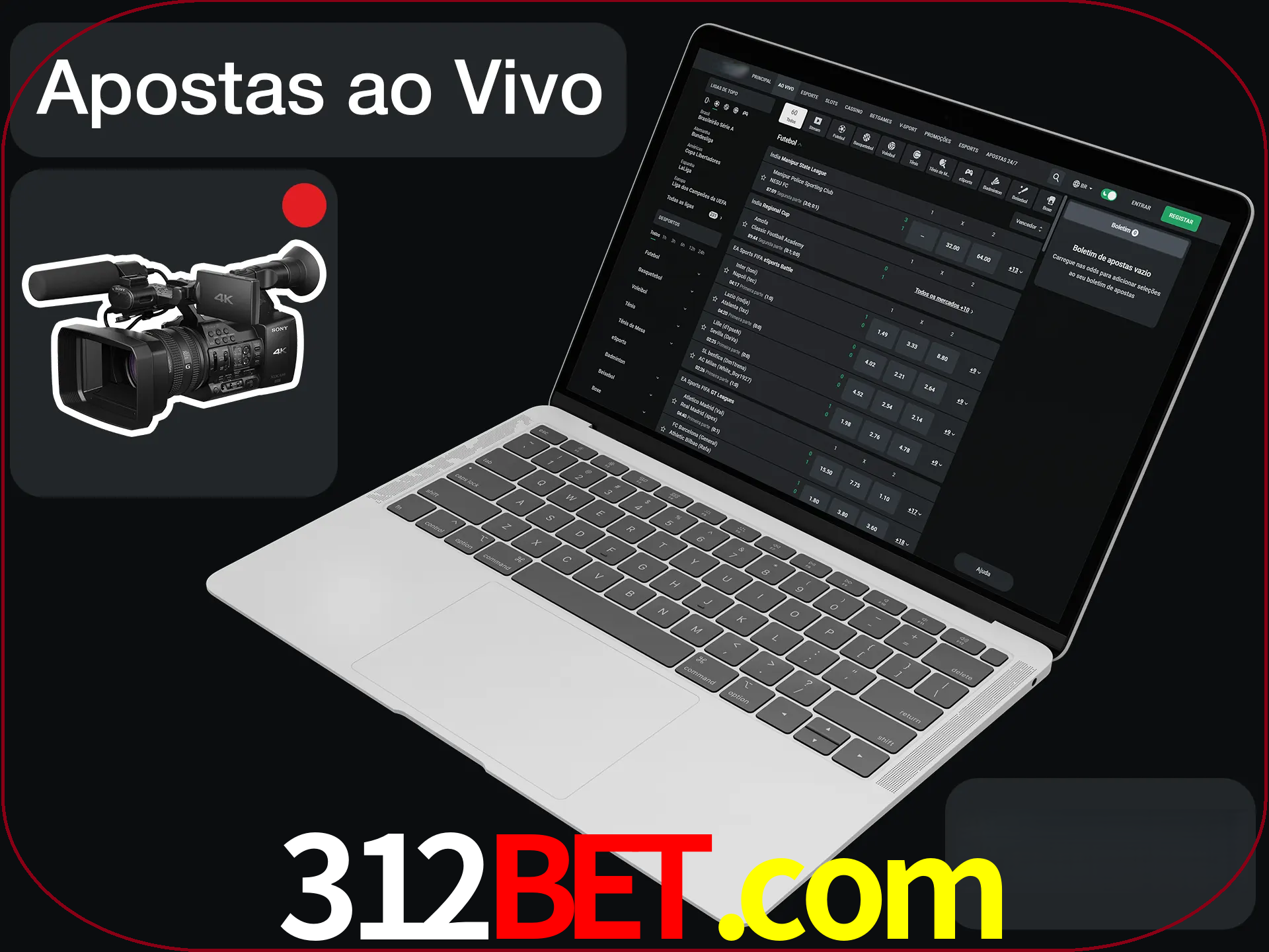Aposte em formato ao vivo em nosso site.